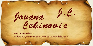 Jovana Cekinović vizit kartica